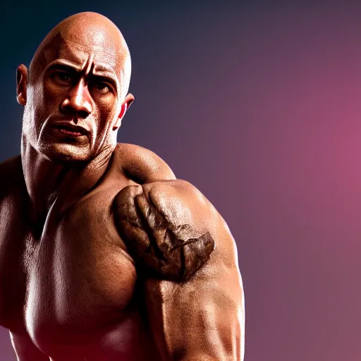 Image similar to The Rock Johnson if he was a woman, high octane render, 4k, hd