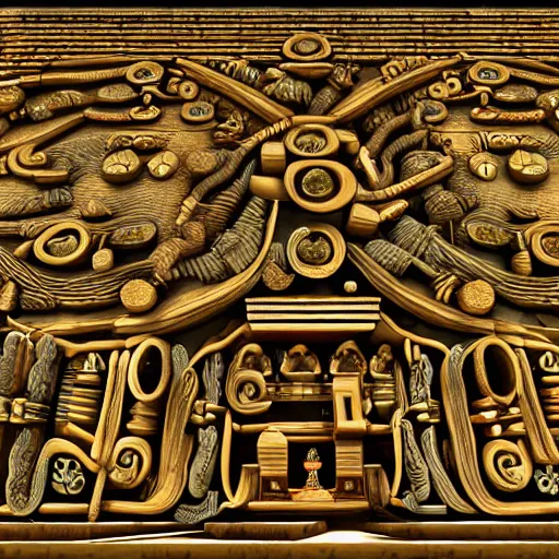 Prompt: old maya invention, mystical device, very complicated, 3 d digital art, high details