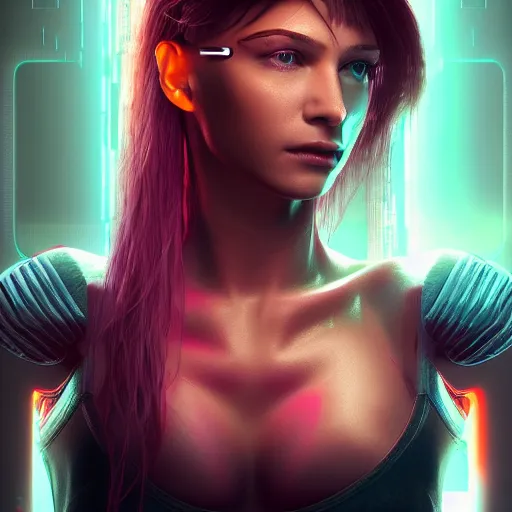 Prompt: the cyberpunk girl portrait, render, octane, 4k, highly detailed, vivid colors, high definition, Johanna, Martine