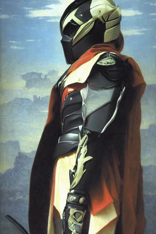 Image similar to portrait of a kamen rider rx, majestic, solemn, by bouguereau