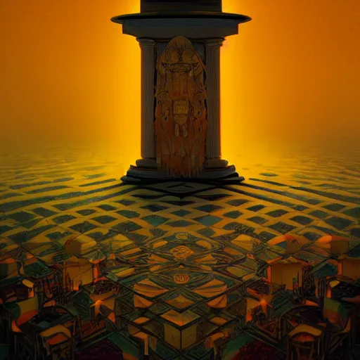 Image similar to a beautiful picture of the temple of illumination in a plain of delusions by alejandro jodorowsky, trending on artstation