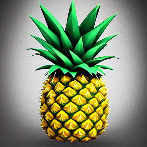 Prompt: a pokemon that looks like a pineapple, the pineapple that is laughing ， trending on art station. unreal engine.
