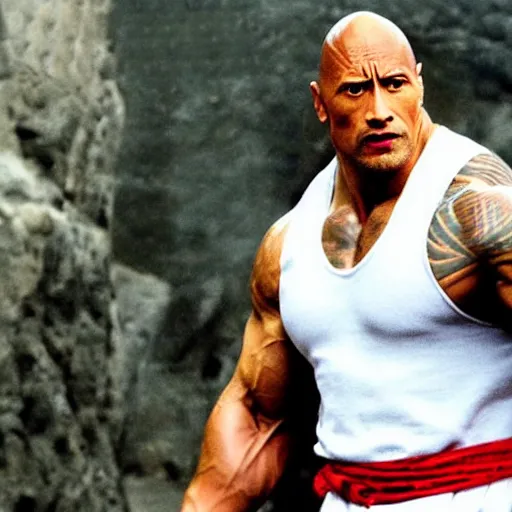 Image similar to Dwayne Johnson as Kung Fu master