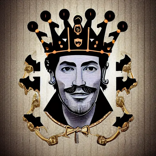 Image similar to king of bitcoin, royalty, portrait, royal portrait, btc, bitcoin logo, crown