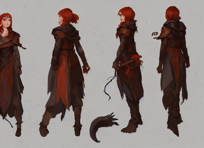 Image similar to character sheet for a beautiful ginger woman healer for dragon age by greg rutkowski, by studio ghibli, digital art, trending on artstation, hd, 8 k, highly detailed, good lighting, beautiful, masterpiece