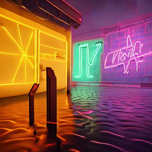 Image similar to improbable neon, electric, character art made out of rain, trending on artstation, epic composition, emotional, beautiful, rendered in octane, unreal engine, depth of field, ray tracing