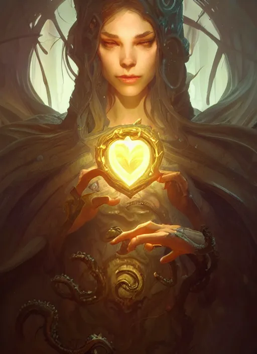 Prompt: lovecraftian atmosphere, deep focus, d & d, fantasy, intricate, elegant, highly detailed, digital painting, artstation, concept art, matte, sharp focus, illustration, hearthstone, art by artgerm and greg rutkowski and alphonse mucha