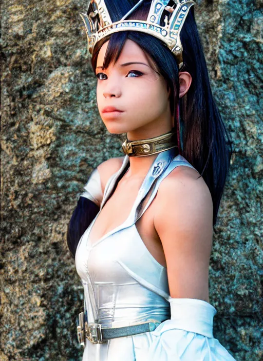 Image similar to a full portrait photo of real - life princess garnet final fantasy ix character, f / 2 2, 3 5 mm, 2 7 0 0 k, lighting, perfect faces, award winning photography.