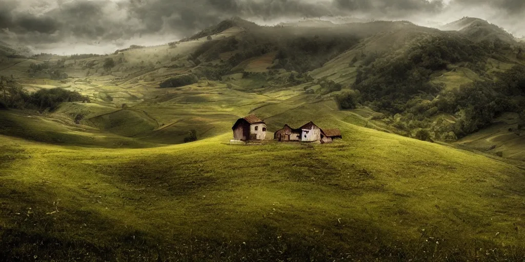 Image similar to rural romanian hills by andreas franke