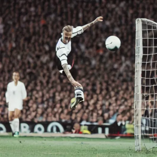 Image similar to David Beckham bicycle kick