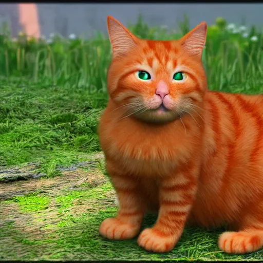 Image similar to ginger cat, unreal engine