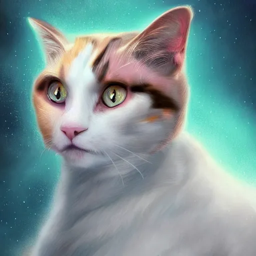ArtStation - Kawaii Anime Cat girl in the space - Cute Cat Pet