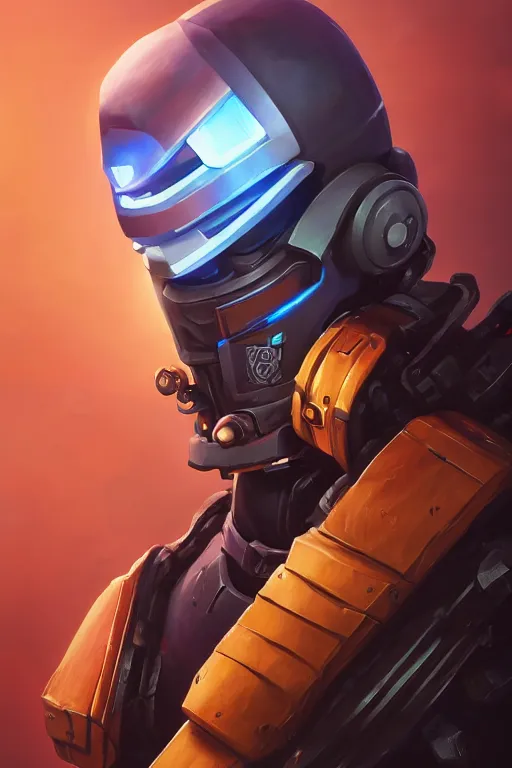 Image similar to epic mask helmet robot ninja portrait stylized as fornite style game design fanart by concept artist gervasio canda, behance hd by jesper ejsing, by rhads, makoto shinkai and lois van baarle, ilya kuvshinov, rossdraws global illumination radiating a glowing aura global illumination ray tracing hdr render in unreal engine 5