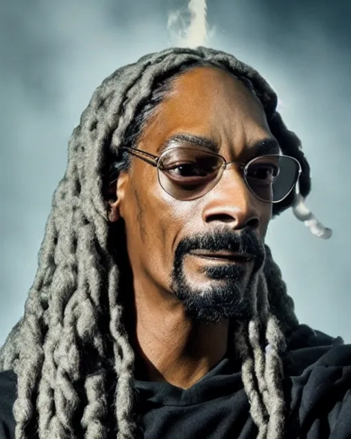 Image similar to Snoop Dogg in the role of Gandalf the Grey, film still, amazing short, 8K, IMAX, ultra detailed