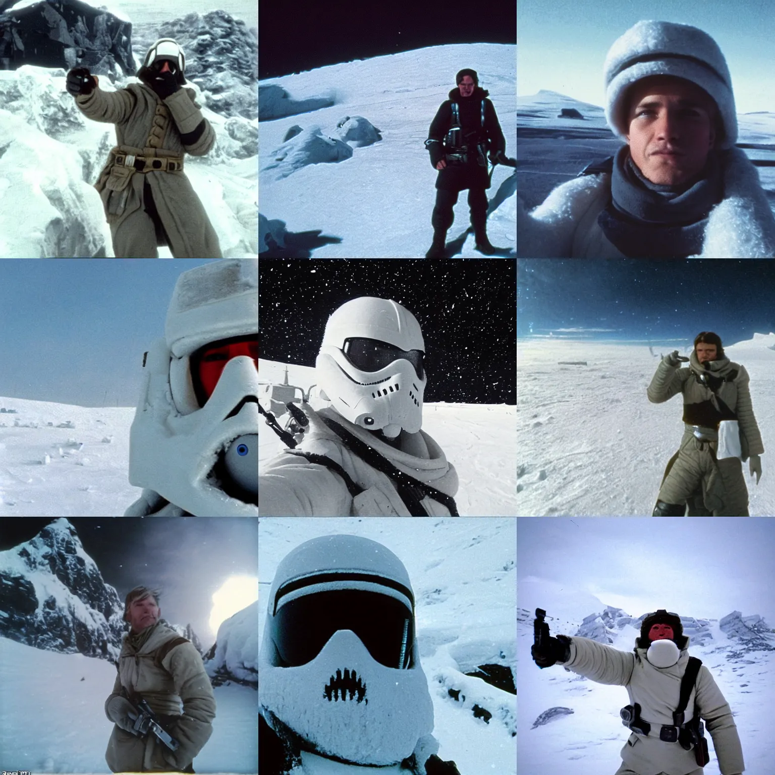 Prompt: Selfie of a Rebel soldier on Hoth