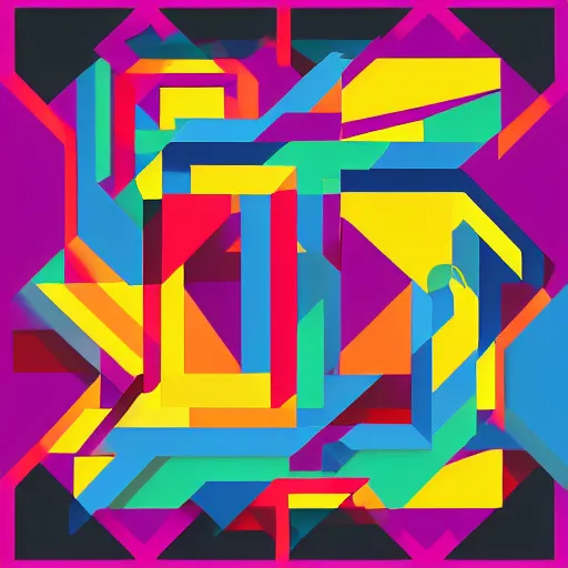 Image similar to an incredible abstract vector 80s album cover