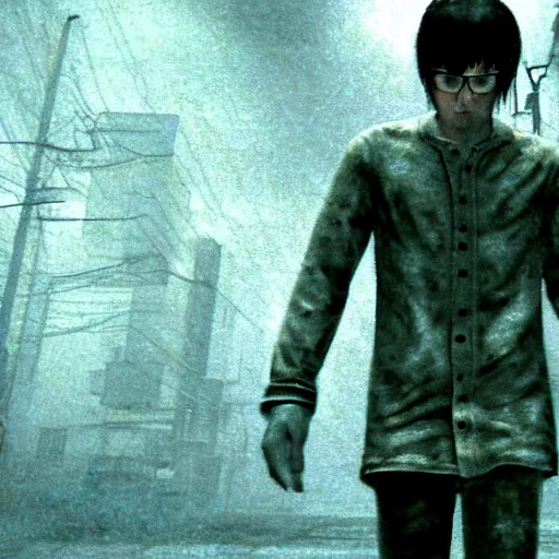 Prompt: an upsetting screenshot from silent hills, designed by hideo kojima and junji ito