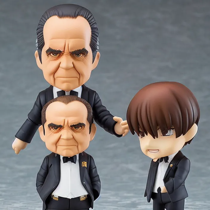 Prompt: richard nixon, an anime nendoroid of richard nixon, figurine, detailed product photo