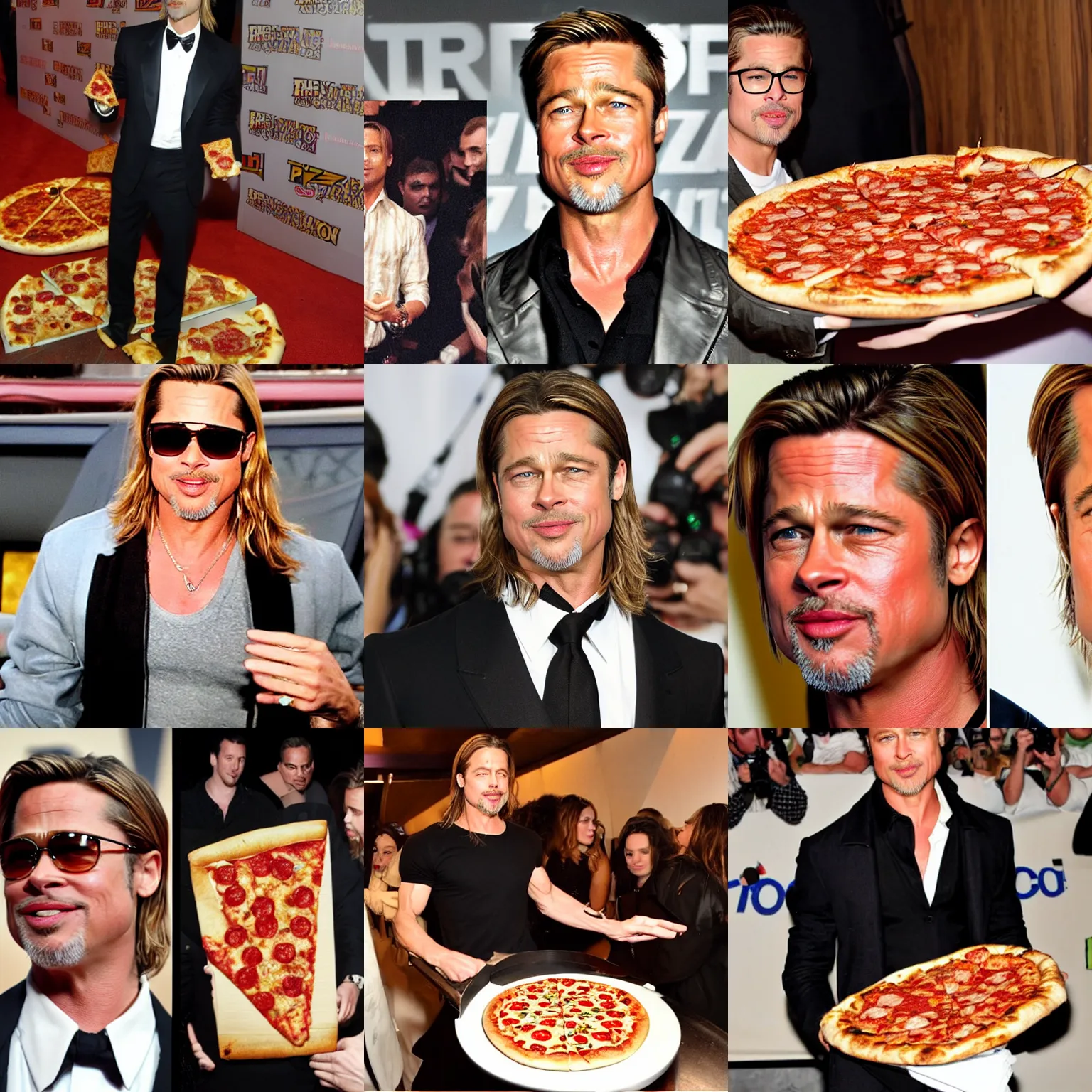 Prompt: brad pitt became pizza,