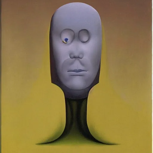 Prompt: depression as monster by René Magritte