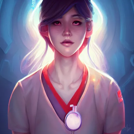 Image similar to a portrait of a beautiful nurse, art by lois van baarle and loish and ross tran and rossdraws and sam yang and samdoesarts, digital art, highly detailed, intricate, sharp focus, Trending on Artstation HQ, deviantart, unreal engine 5, 4K UHD image