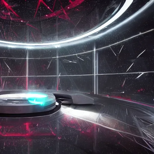 Prompt: a spaceship beaming a light underneath, lasers all over the scene, strobe lights, winter, dark scenery, dark lighting, cinematic, cold freezing nights, laser lights, crybernetic, top floor boss shit, destroy lonely, black floor, lavish, luxurious, marble walls, cinematic, hyper realism, high detail, octane render, 8 k