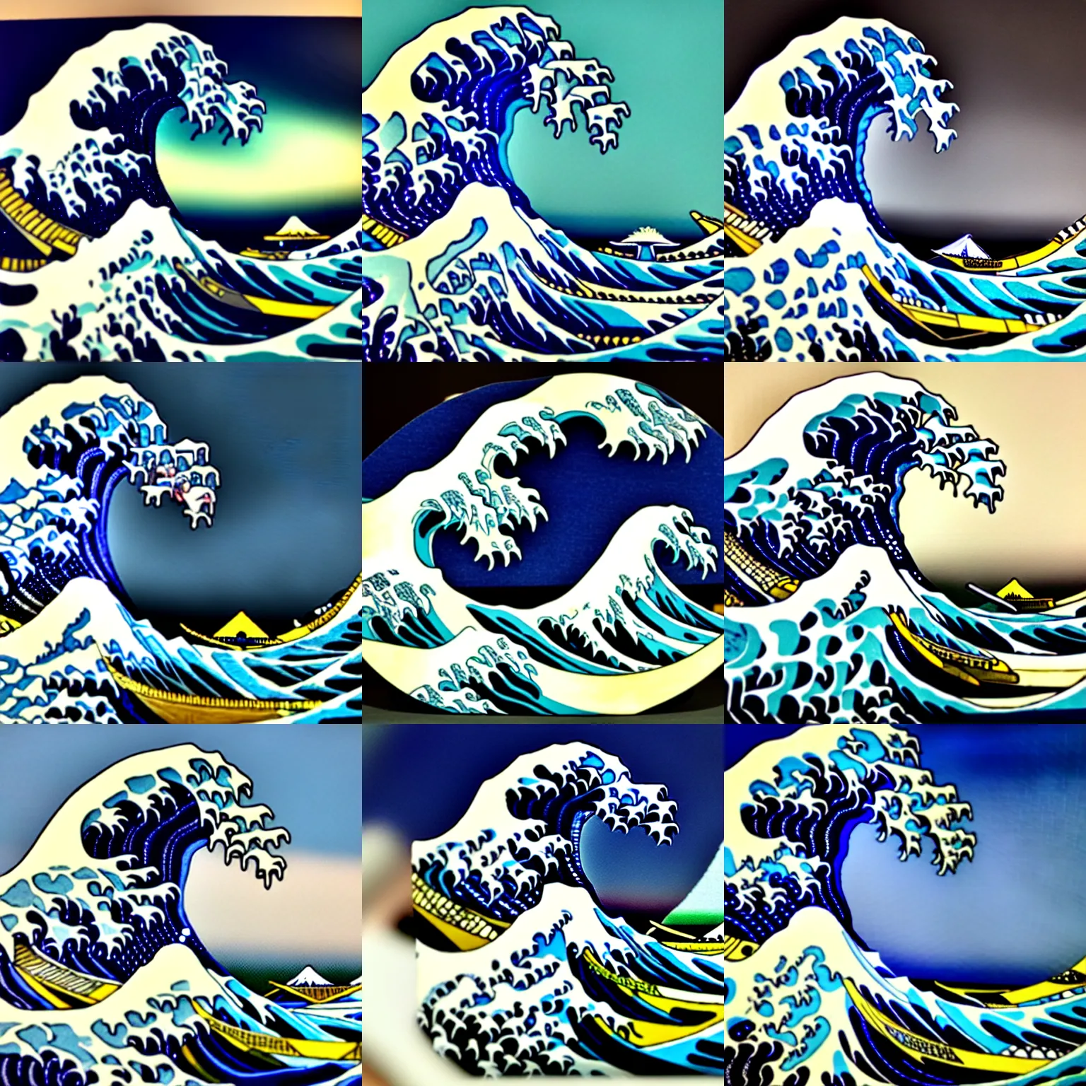 Image similar to A sculpture of The Great Wave off Kanagawa