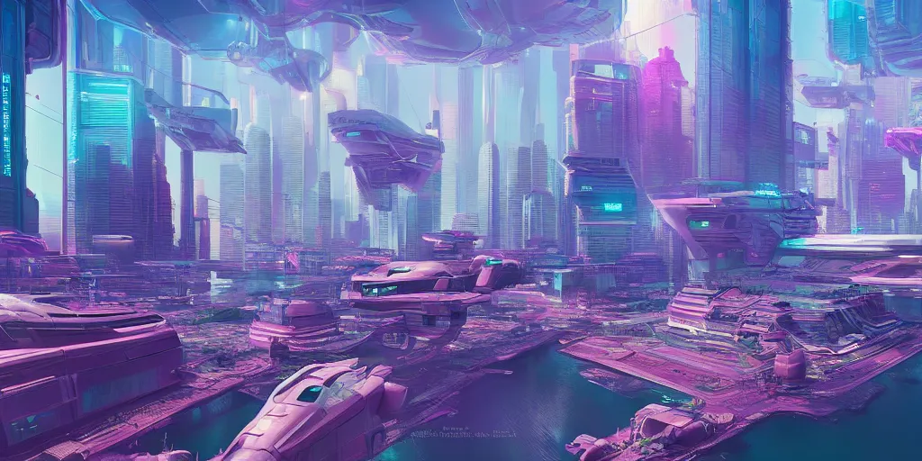 Prompt: futuristic floating synthwave city, science fiction digital art, award winning, trending on artstation, digital art. highly detailed 8 k. intricate. lifelike.