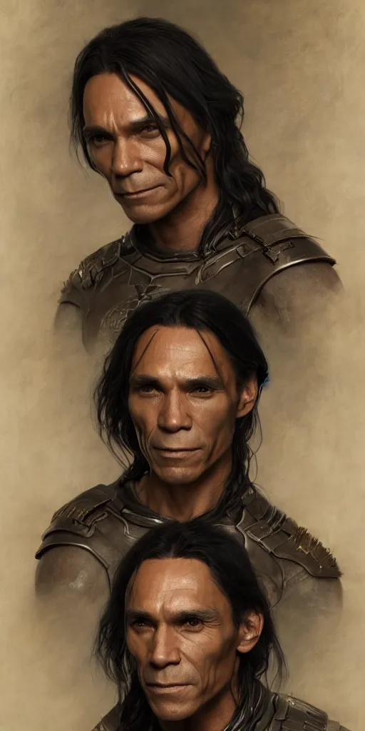 Image similar to zahn mcclarnon, fame of thrones masterpiece by edgar maxence and ross tran and michael whelan, gustav dore, 8 k, octane render