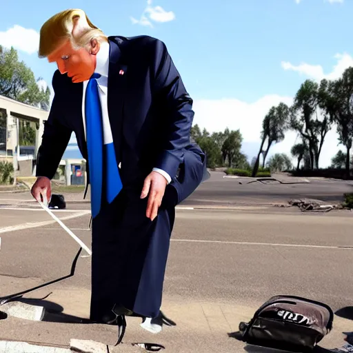 Prompt: Doanld Trump is fixing a bug