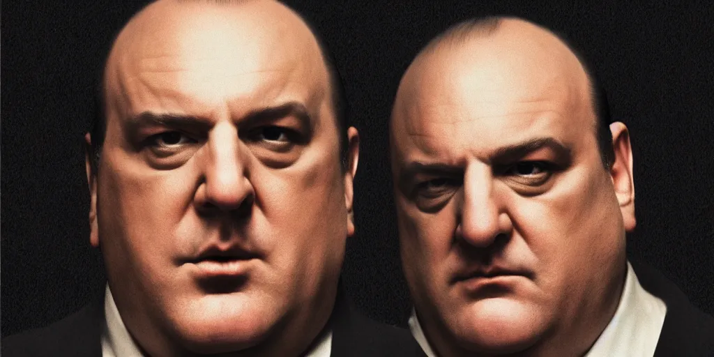 Prompt: tony soprano, portrait, realistic, the sopranos color grading