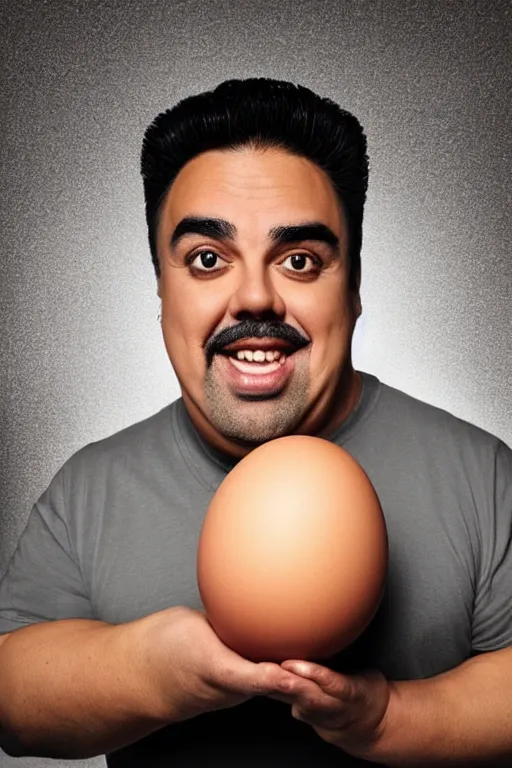 Image similar to 📷 gabriel iglesias the egg 🥚, made of food, head portrait, dynamic lighting, 4 k