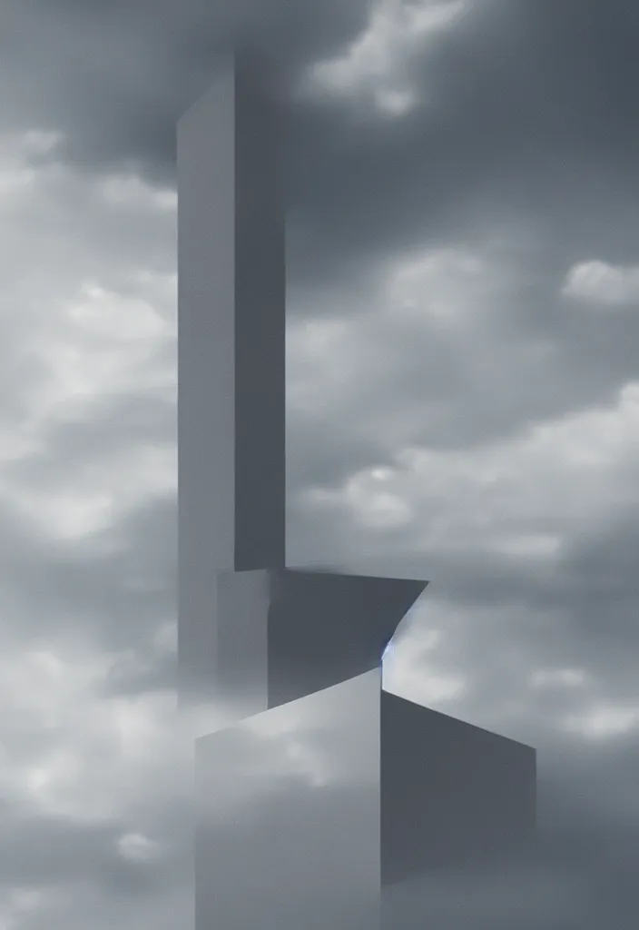 Prompt: tower in the clouds by tadao ando, minimalism, photorealistic, digital art, 4k, trending on artstation, highly detailed