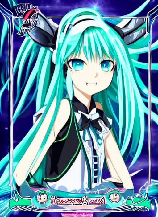 Image similar to hatsune miku yu-gi-oh card