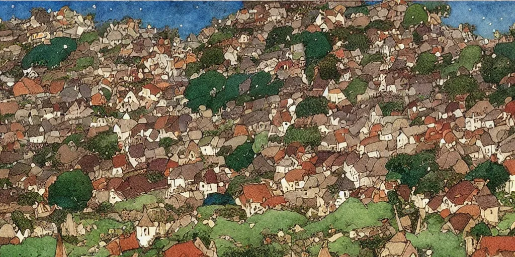 Prompt: a beatiful village with little houses, extremely detailed, sharp focus, wide view, smooth, digital illustration, colorfull by edmund dulac