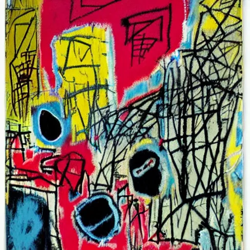 Image similar to wrinkled glowing radioactive electron microscope zoomed in to pastel fabric, jean - michel basquiat