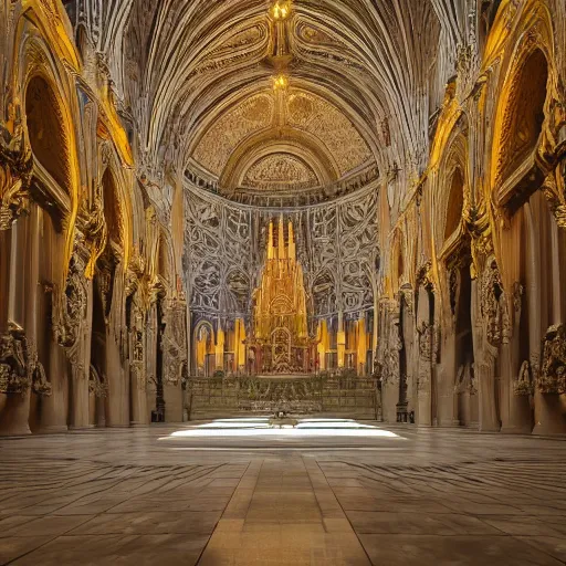 Prompt: interior shot of very very detailed sacred space, beautiful dynamic lighting, cinematic, wide angle establishing shot, extremely high detail, photo realistic, cinematic lighting, post processed, concept art, artstation, matte painting, style by lebbeus woods, Peter zumthor, zaha hadid, volumetric lighting, light rays, photorealistic, ultrarealistic, moody, coronarender, 8k