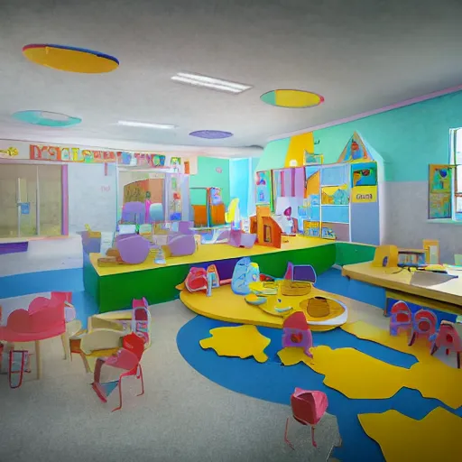 Image similar to Chernobyl kindergarten. Photojournalism, hyper realistic, dynamic lighting, unreal render, ultrafine detail.