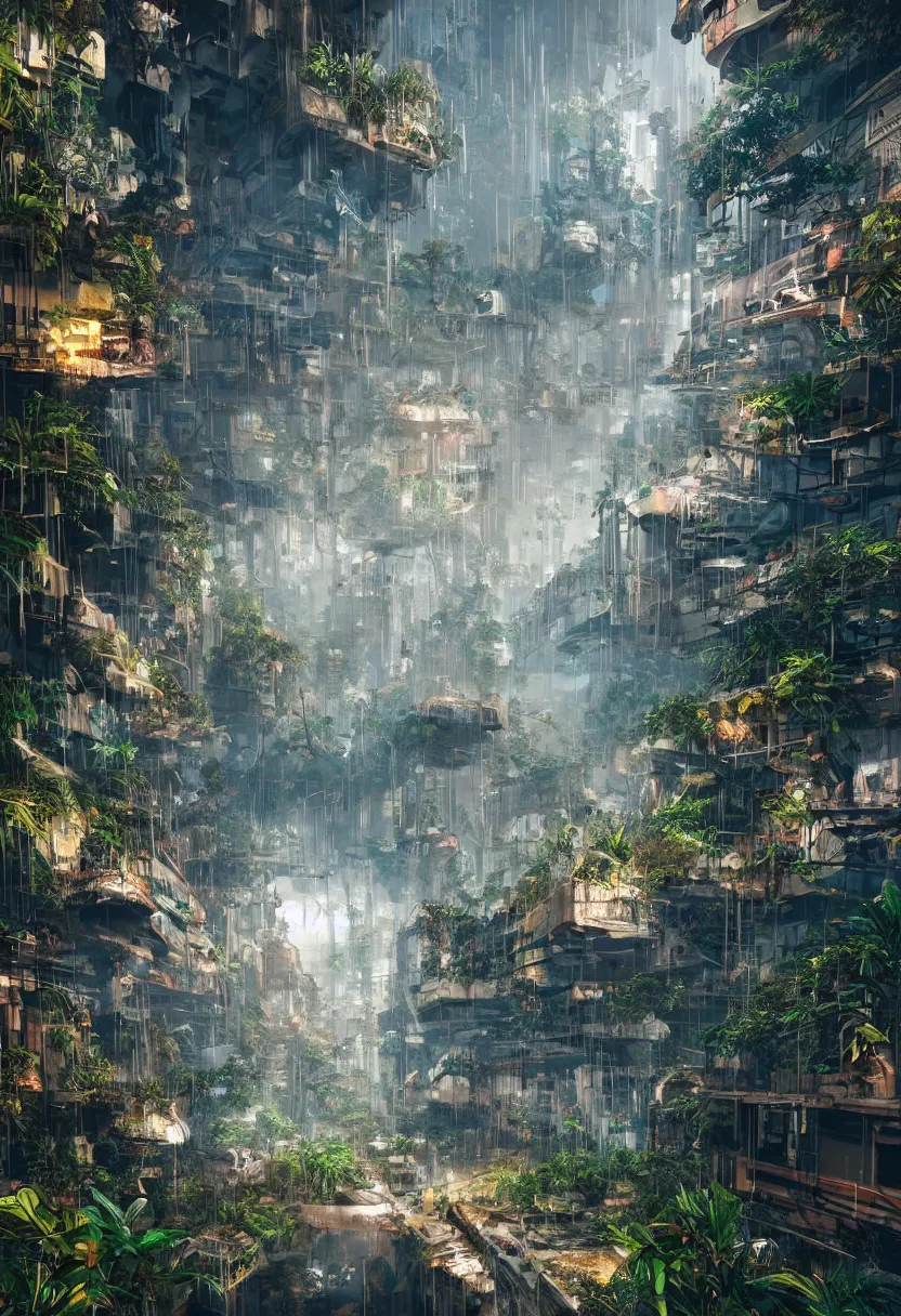 Image similar to unreal engine render jungle, trending on artstation, r / cyberpunk, r / imaginarymindscapes