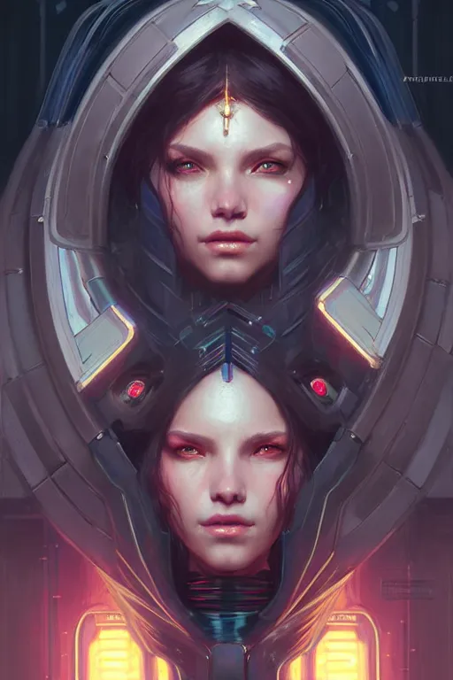 Prompt: portrait of a beautiful cyberpunk knight woman, beautiful symmetrical face, fantasy, regal, by stanley artgerm lau, greg rutkowski, thomas kindkade, alphonse mucha, loish, norman rockwell.