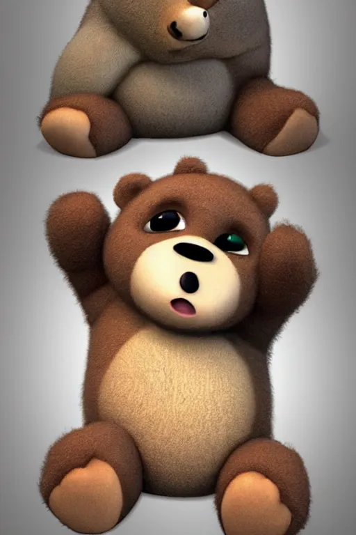 Prompt: a cute perfect bear character by pixar