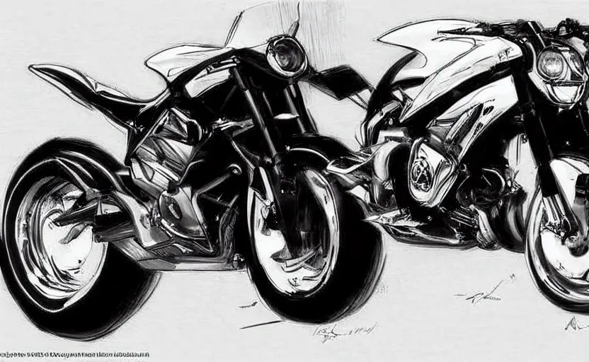 PUSHING MOTORCYCLE WITH THE FRONT WHEEL - SPEED DRAWING #RENATOGARCIA 