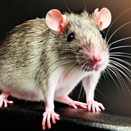 Image similar to a rat with huge muscular arms