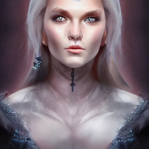 Image similar to a highly detailed headshot portrait of a fantasy woman concept art