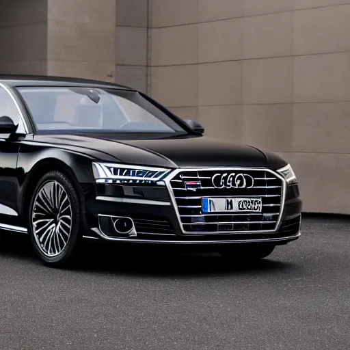 Prompt: black 2 0 2 0 audi a 8, extremely detailed, photo realistic, 8 k, car photography