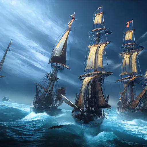 Image similar to ancient ship battle, highly detailed, photorealistic portrait, bright studio setting, studio lighting, crisp quality and light reflections, unreal engine 5 quality render