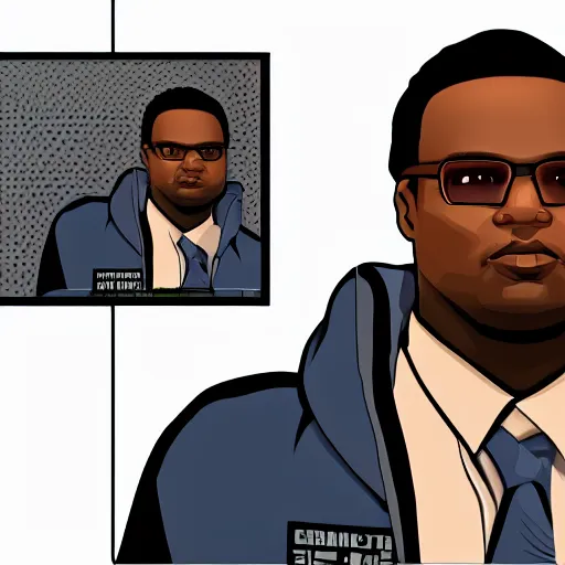 Image similar to grand theft Auto profile picture of a black male data scientist