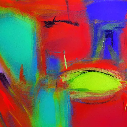 Prompt: abstract minimalist painting of colorful eyes