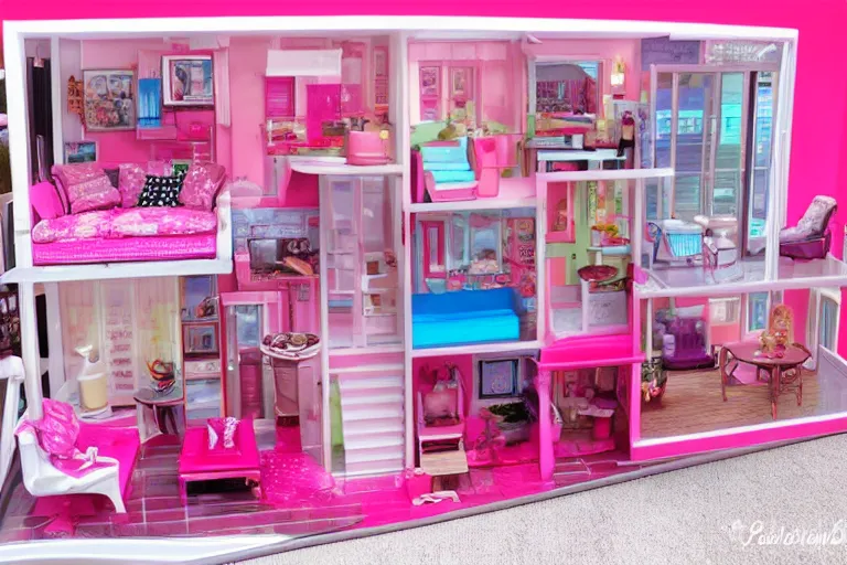 Image similar to a photo of real life barbie house