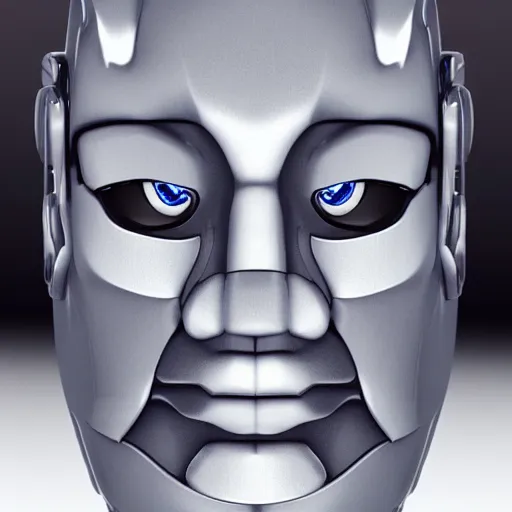 Prompt: brutal male robotic face